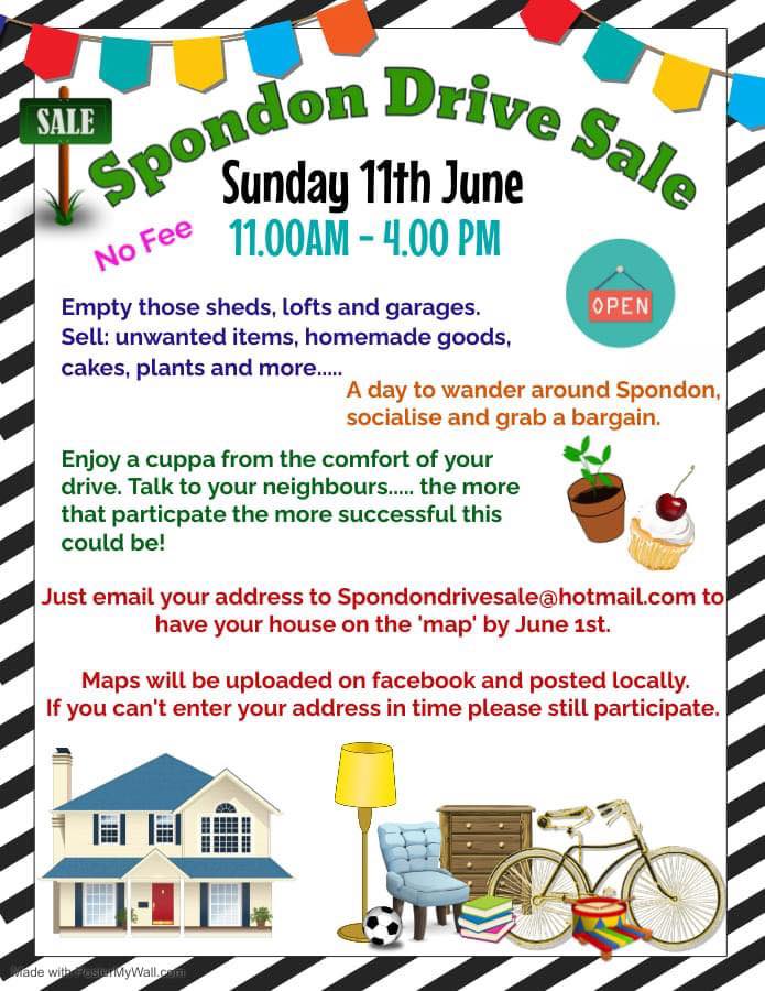 Spondon Drive Sale Poster and Map - June 2023