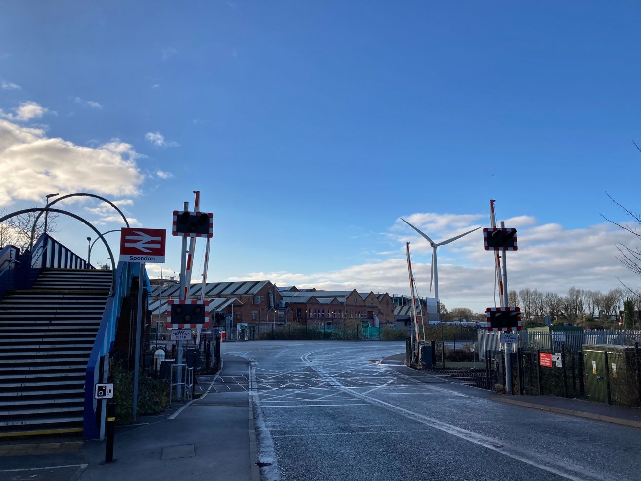 Photograph of Station Road level crossing and Celanese