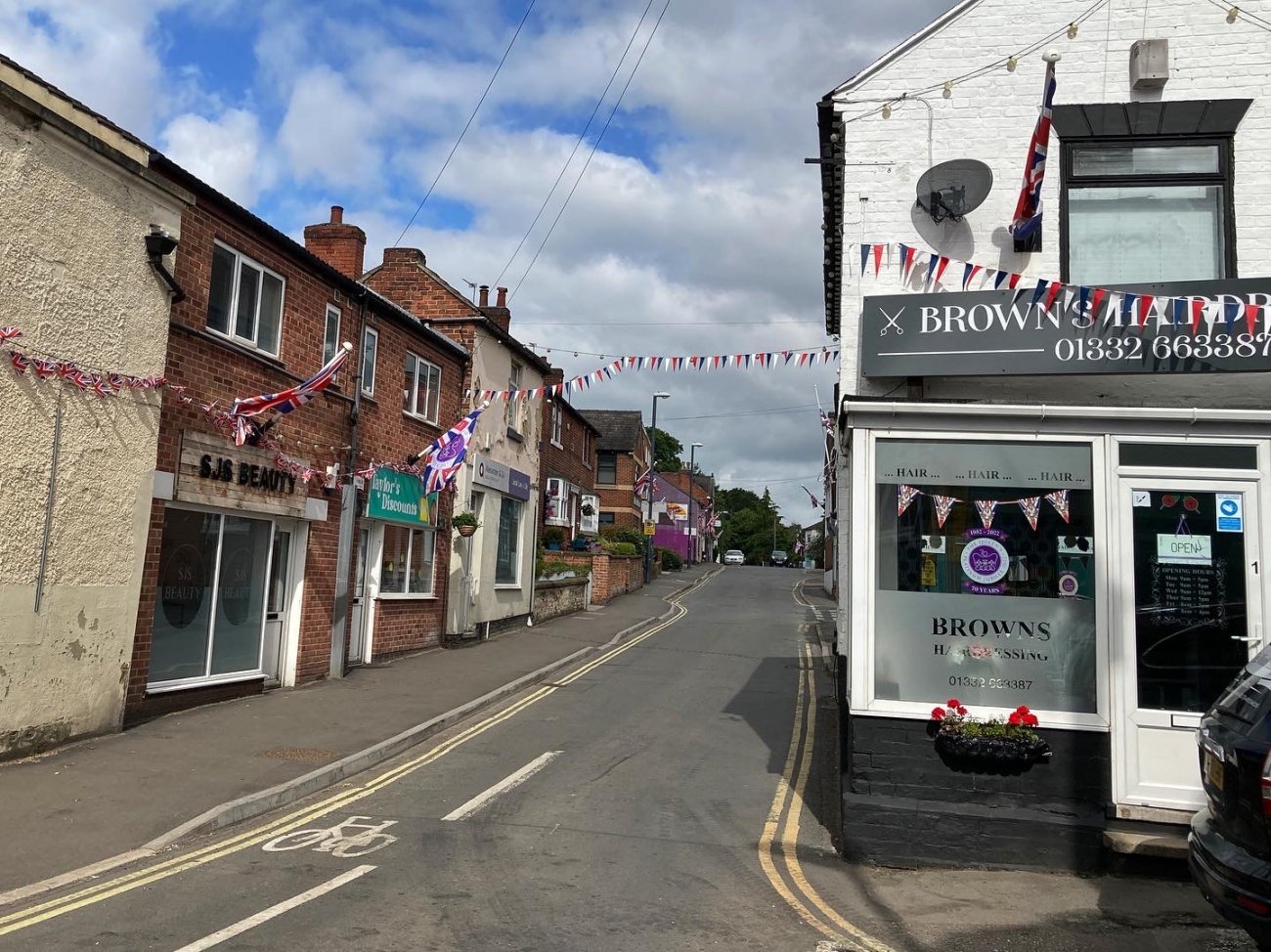 Photograph of Chapel Street decorated for the Queen's Platinum Jubilee