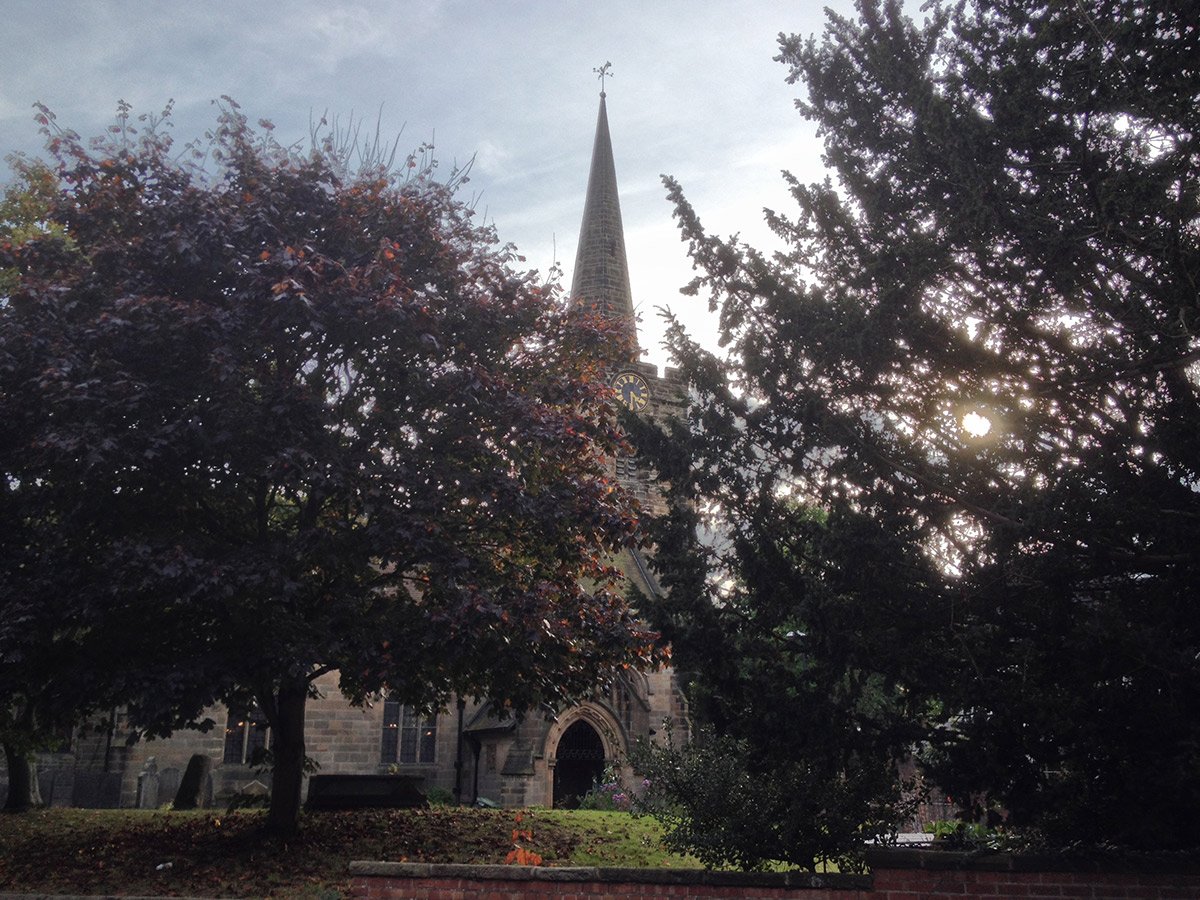 Photograph of St Werburgh's Church in Autumn
