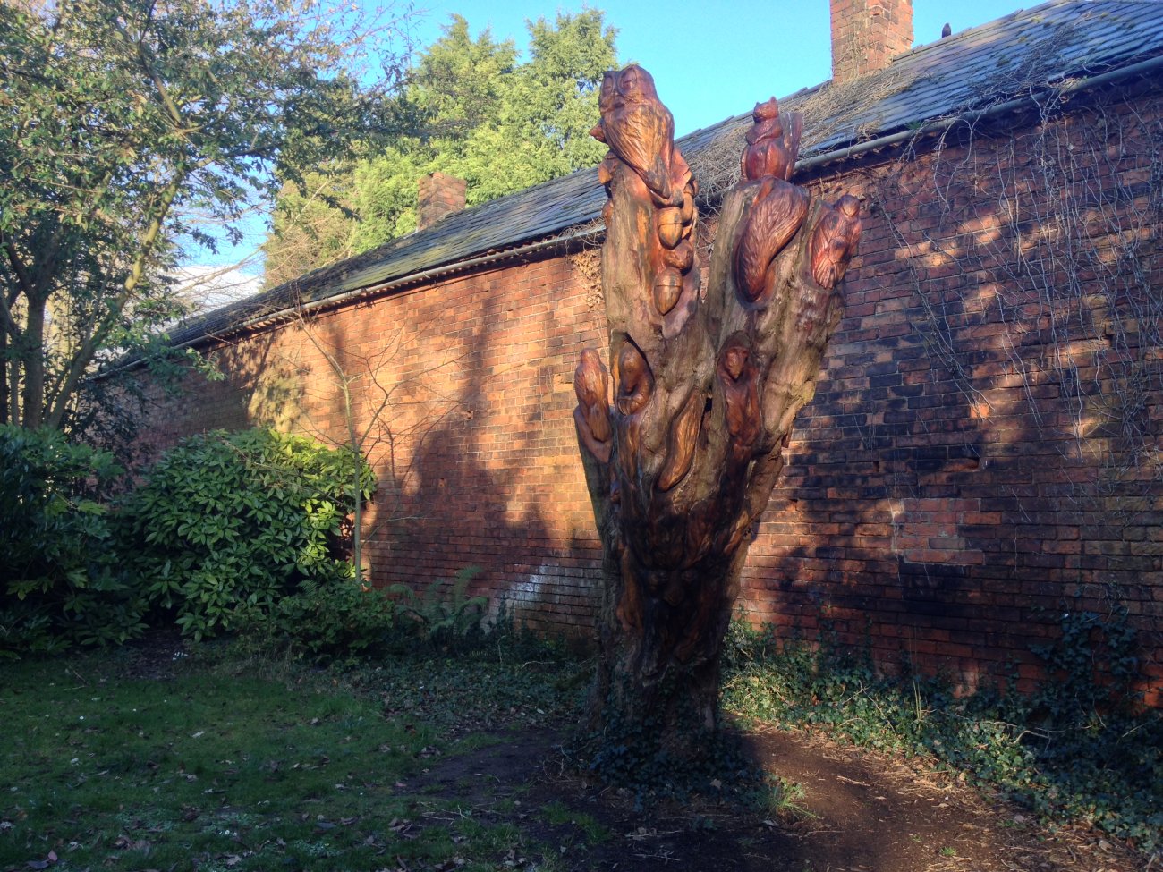 Photograph of Tree carving in the Sensory Garden