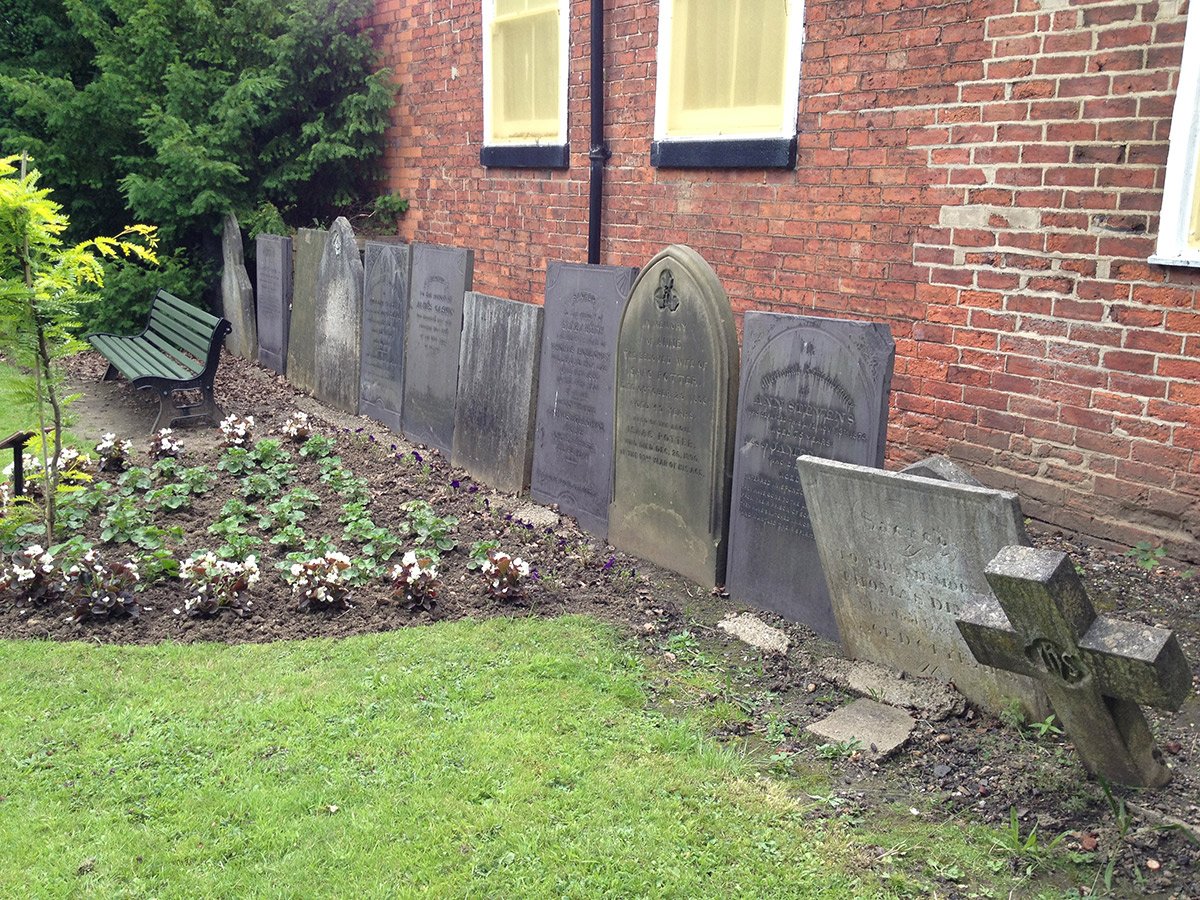 Photograph of Gravestones in the Sensory Garden